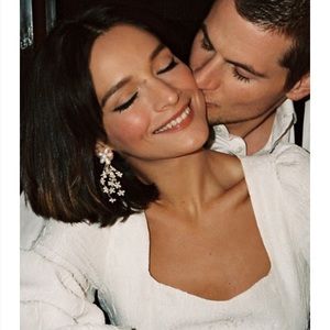 BHLDN Dina pearl floral bridal earrings